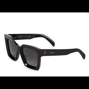 Celine Black Bold Square Sunglasses.